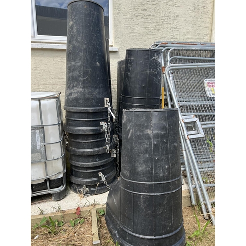 14 - A quantity of black PVC rubble chutes