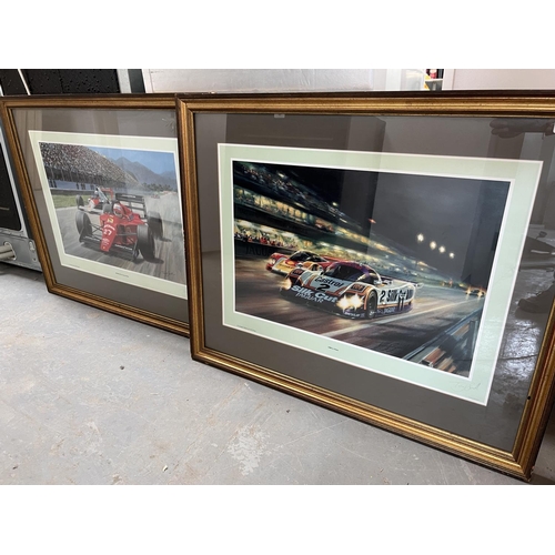 188 - A pair of signed limited edition motor racing prints