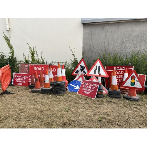 20 - Assorted road traffic warning signs, traffic cones etc.