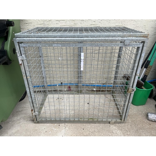 71 - A galvanised weldmesh gas bottle enclosure