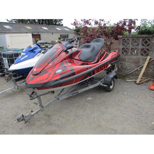 37 - A Yamaha FX1000 jet ski complete with Snipe galvanised trailer (condition unknown), never registered