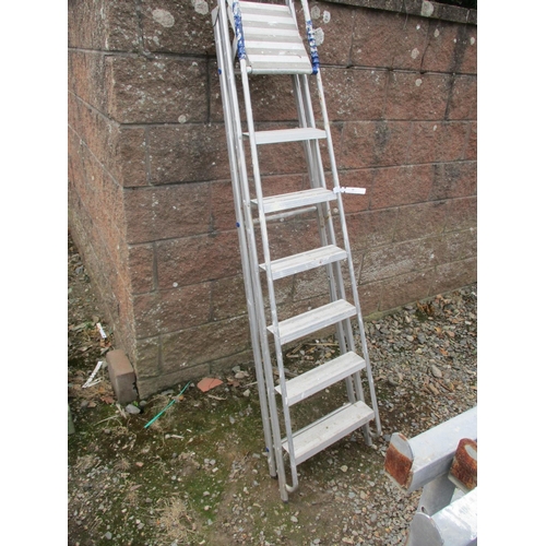 50 - An aluminium seven tread step ladder