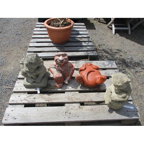 40 - Four reconstituted stone garden models