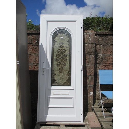 50 - A part glazed UPVC exterior door and frame