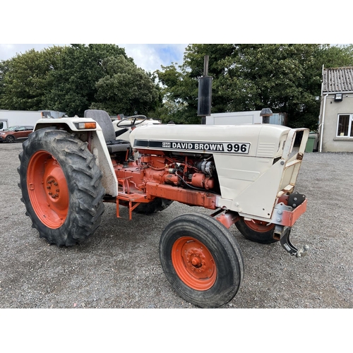 22 - A 1978 David Brown 996 62hp two wheel drive tractor J51640, odometer reading 7,073 hours