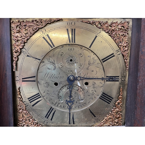 191 - A nineteenth century long cased clock with profusely carved case by Messrs. William Brown of Harlest... 