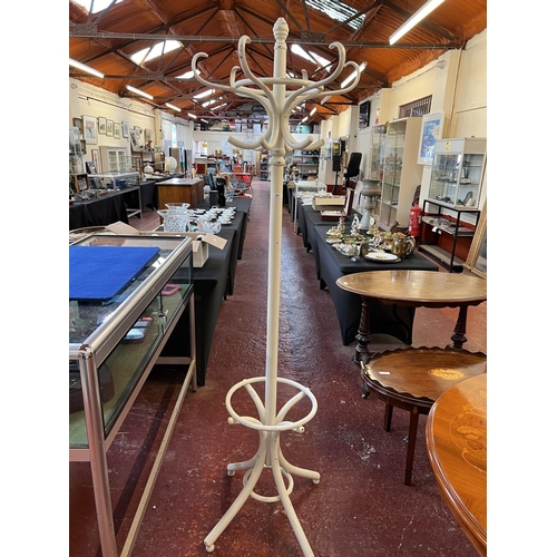 287 - A white painted bent wood hat and coat stand