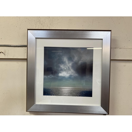 408 - A pair of contemporary ocean prints in silver gilt frames