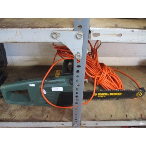 115 - A Black & Decker electric chainsaw