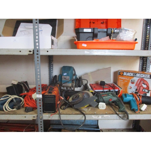 116 - Assorted electrical power tools and battery chargers