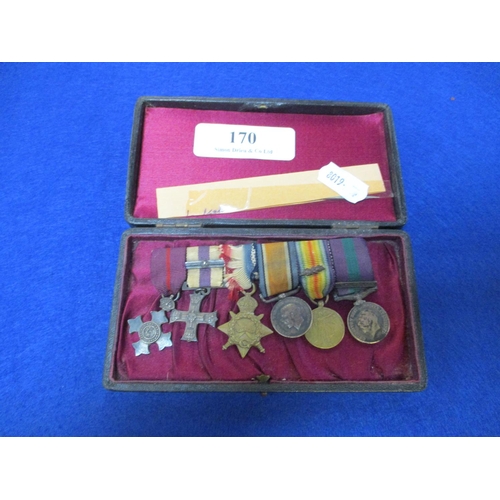 170 - A group of six military medals, British Empire medal, Military Cross and bar, World War I trio, and ... 