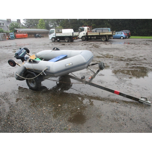 23 - An Avon Rover R2-50 inflatable dinghy with Yamaha Malta outboard engine, galvanised trailer, oars an... 