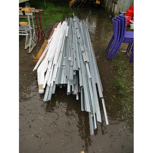 30 - A quantity of Gyproc metal stud framing, plastic beading, tube line etc.