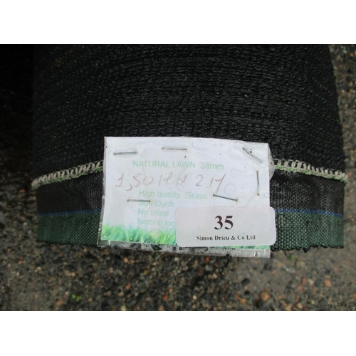 35 - A roll of Natural Lawn 38mm artificial grass (1.5m x 2m)