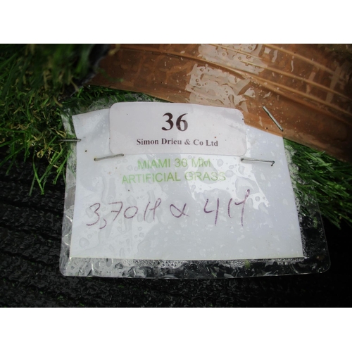 36 - A roll of Miami 30mm artificial grass (3.7m x 4m)