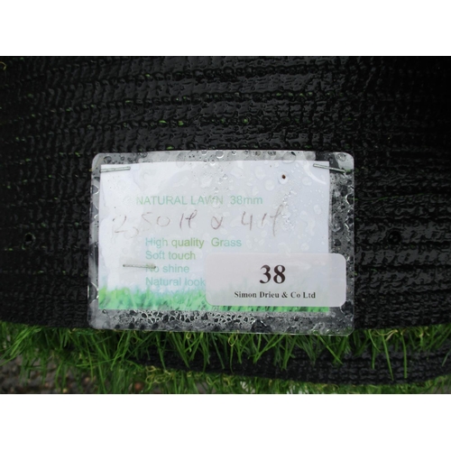 38 - A roll of Natural Lawn 38mm artificial grass (2.5m x 4m)