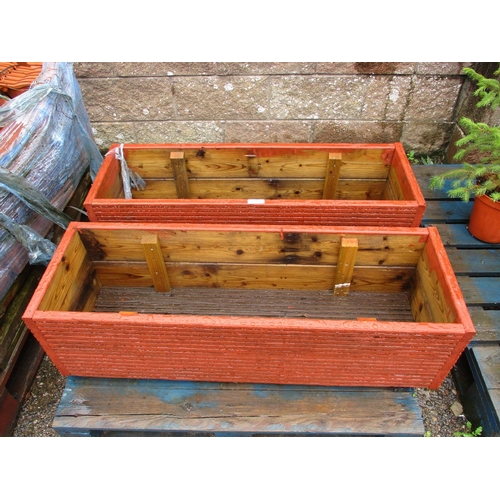 52 - A pair of rectangular wooden planters