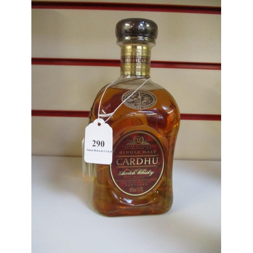 290 - A 1L bottle of Cardhu 12 Year Old Single Malt Highland Scotch Whisky