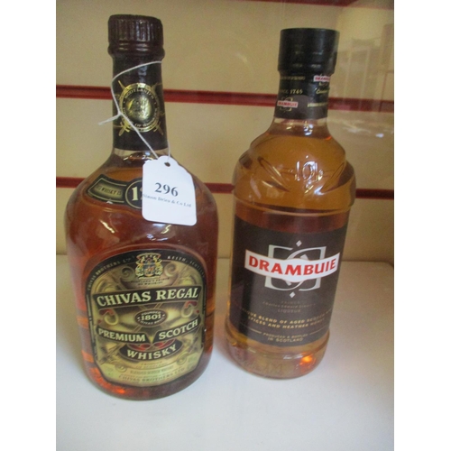 296 - A 1L bottle of Chivas Regal 12 Year Old Premium Scotch Whisky together with a 700ml bottle of Drambu... 