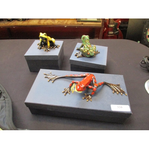 335 - Three Old Tupton Ware frog models