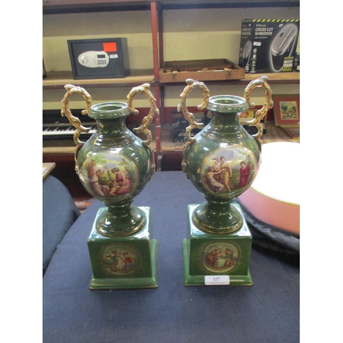 337 - A pair of Victorian mantle vases