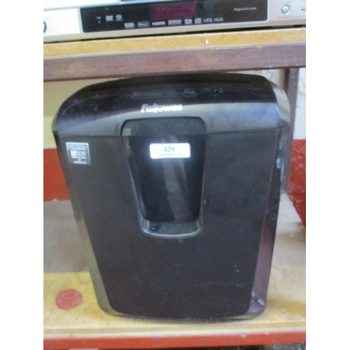 429 - A Fellowes paper shredder