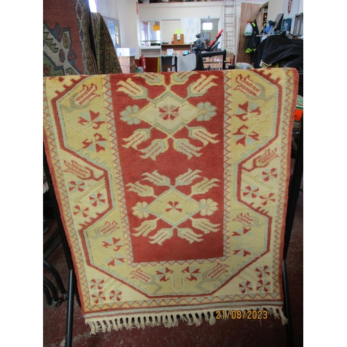 286 - An oriental carpet runner on beige coloured ground with geometric designs