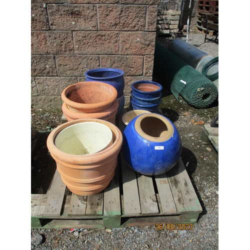 43 - Assorted salt glazed and terracotta pots and planters