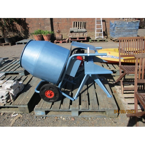 58 - An electric cement mixer complete with stand