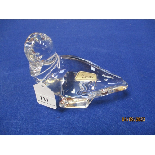 121 - A Baccarat glass model of a duck - maker marked