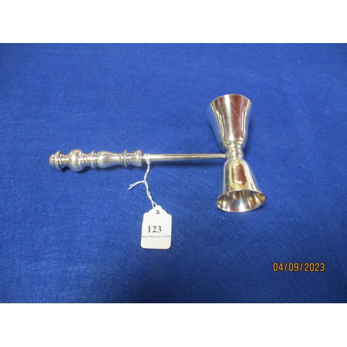 123 - A silver plated double spirit measure