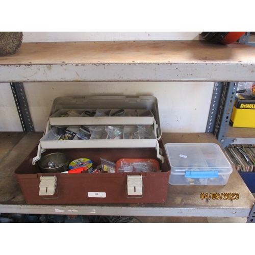 90 - A Plano cantilever tackle box containing a vast assortment of fishing tackle