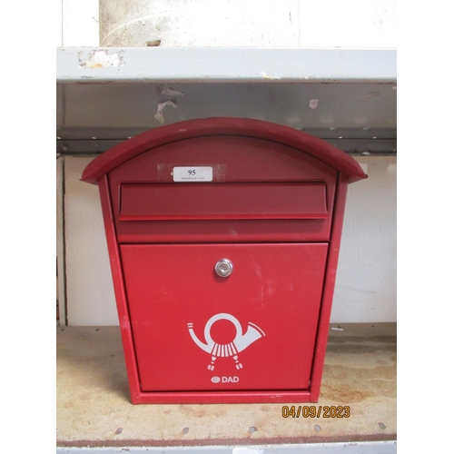 95 - A metallic wall mounted letter box