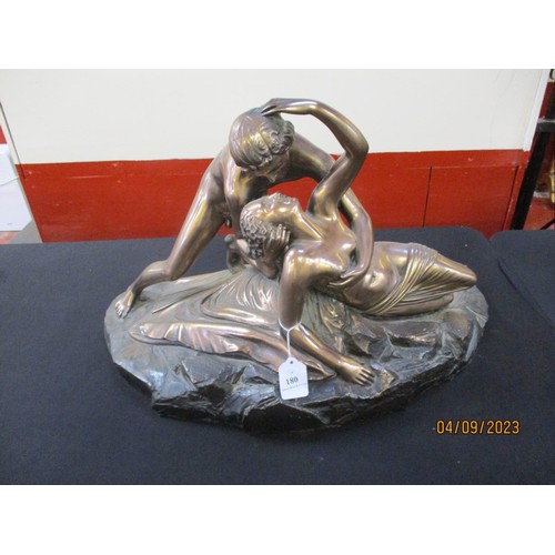 180 - A substantial gilded bronze group of entwining nude lovers, signed Elton 1980 and numbered 20/250