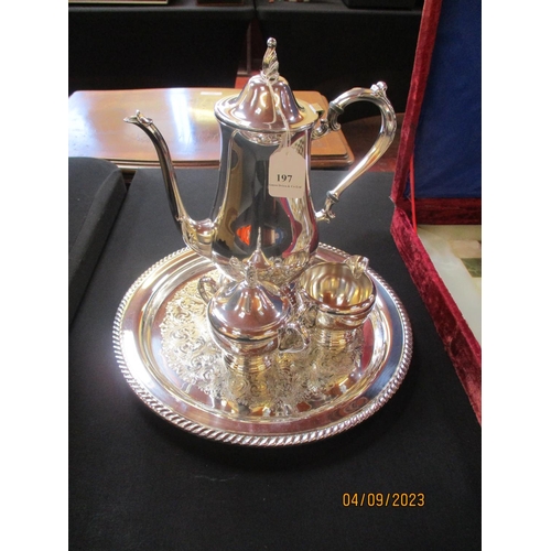 197 - A silver plated coffee service