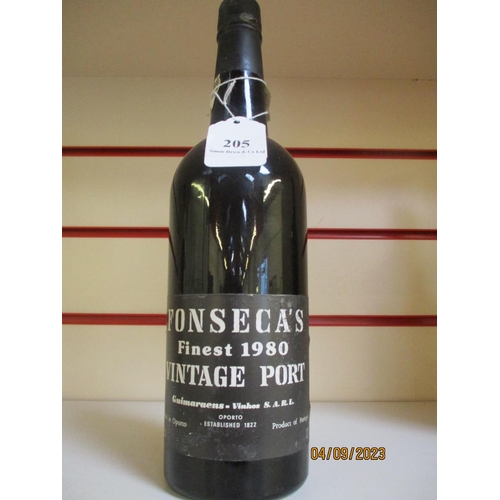 205 - A bottle of Fonseca's Finest 1980 vintage port