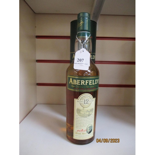 207 - A bottle of Aberfeldy 12 year old Single Highland Malt Scotch whisky