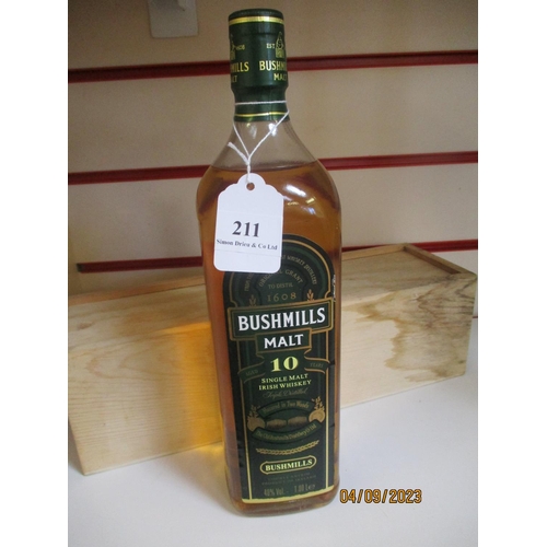 211 - A bottle of Bushmills 10 year old Single malt Irish whiskey