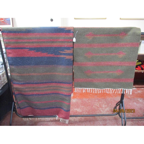 237 - A coordinated pair of 100% cotton floor rugs (2.5m x 1.85m & 1.6m x 0.9m)