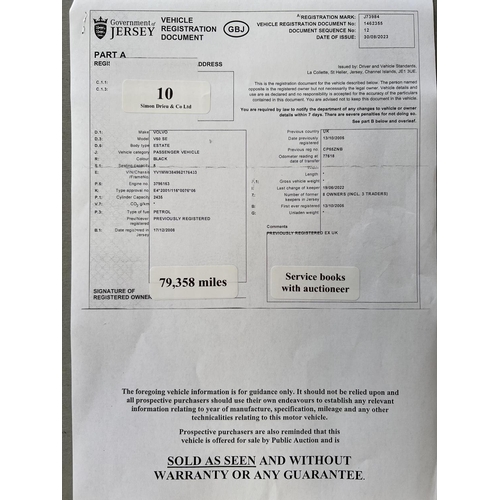 10 - A 2005 Volvo V50 SE 2.4 estate J73984 (petrol/automatic), odometer reading 79,358 miles