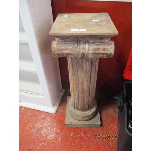 351 - A wooden plant stand carved in the form of a pillar