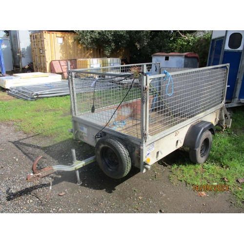 27 - An Ifor Williams galvanised trailer with raised mesh sides