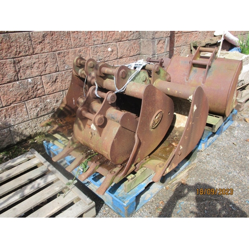 49 - A set of four excavator buckets