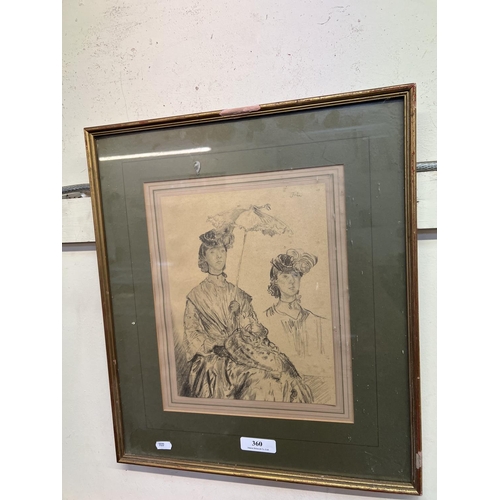 360 - An antique pencil drawing by Augustus John