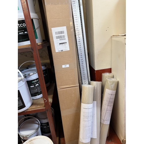 365 - A quantity of aluminium edging bars, temporary carpet protection film etc. - Liquidator's sale