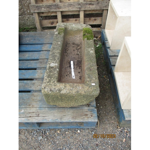 50 - A narrow rectangular Jersey granite trough (82cm x 36cm approx)