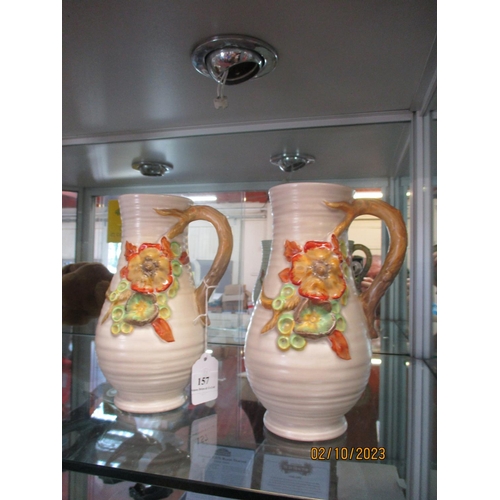 157 - A pair of Clarice Cliff vases