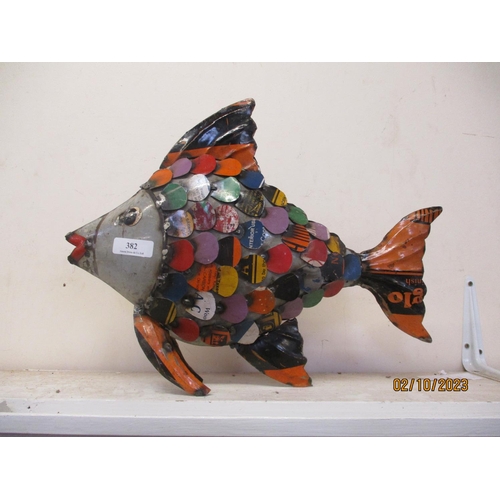 382 - A metallic multi coloured model of a fish