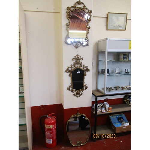 226 - Three gilt framed wall mirrors