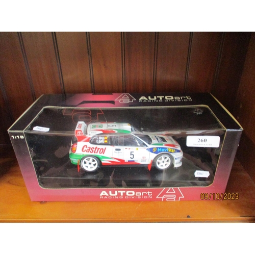 260 - An Autoart diecast model of a Toyoto Corolla WRC car